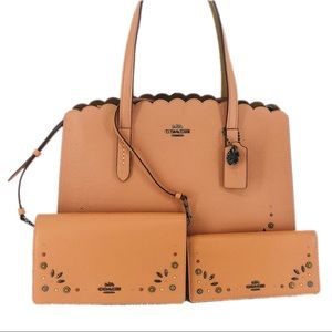 3PCS Coach Charlie Carryall Bag Wallet Crossbody